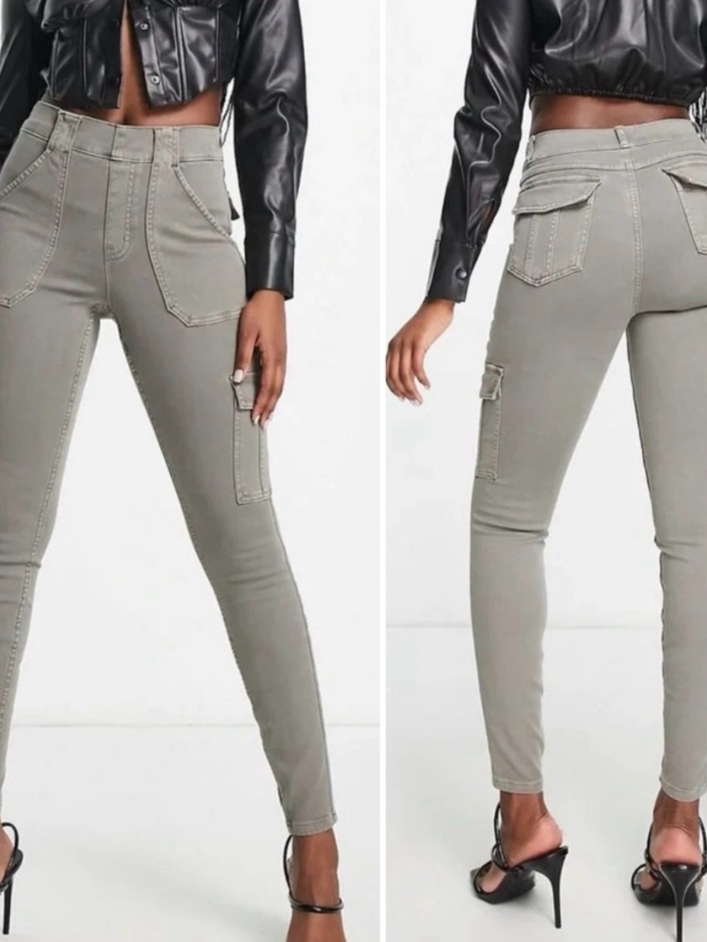 SPANX Stretch Twill Cargo Cargo Pant Desert Dune Sz Large